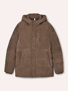 Steppjacke aus Ziegenvelours Beige
