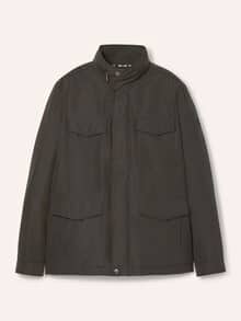 Wärmende Langjacke mit 9 Taschen Dunkelbraun