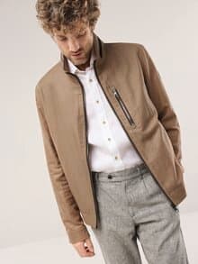 Leinenblouson Leicht und Luftig Latte