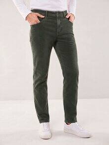 Five Pocket aus feinem Cord Oliv