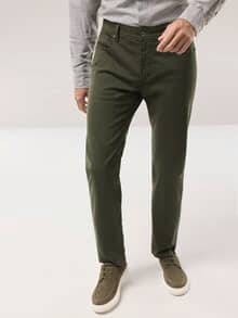 Baumwoll Five-Pocket Oliv