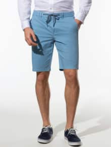 Urlaubs-Bermudas Baumwollstretch Mittelblau