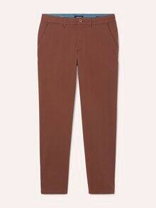 Elastische Chino aus Baumwolle Rotbraun