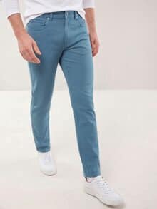 Wärmende Five Pocket Mittelblau