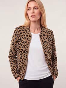 Baumwollstretch Blouson Leo Druck