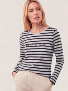 Ringelshirt Bonjour Blau/Weiß