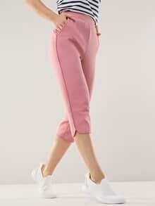 Baumwollstretch Caprihose Rosenholz