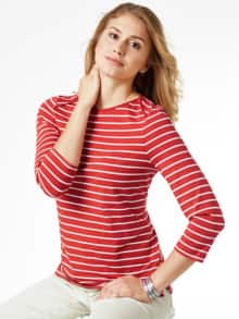 Ringelshirt la Ville Karminrot/Weiß