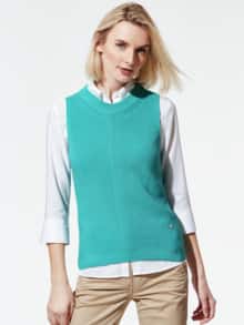 Rundhals-Pullunder Diagonalstruktur Lagune