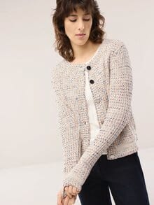 Strickjacke Bouclegarn Multicolor Offw