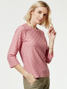 Baumwollshirt Strukturmuster Rosenholz