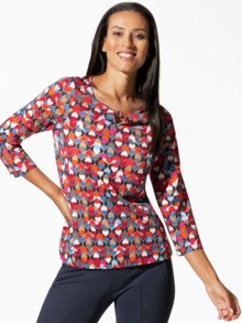 Viskoseshirt geometrischer Druck