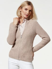 Patentstrickjacke Nahtlos Safaribeige