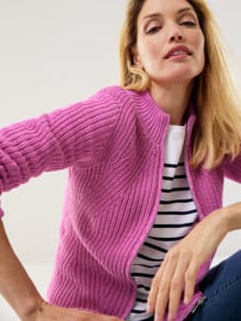 Patentstrickjacke Nahtlos Fuchsia