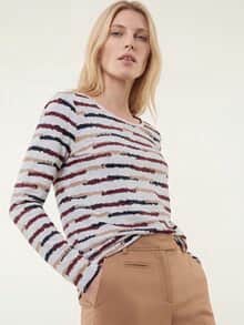 Baumwollshirt Abstract Stripe Merlot