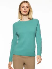 Cashmere-Pullover Nahtlos Türkis