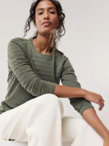 Baumwollshirt Reliefstruktur Oliv