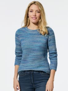 Softcotton-Pullover Farbverlauf Multicolor Skyblue