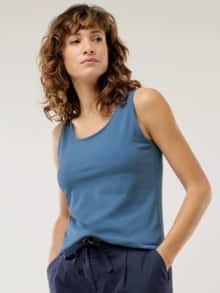 Baumwoll-Basic -Top Jeansblau