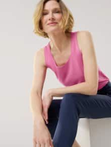 Baumwoll-Basic-Top Malve