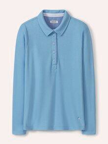 Poloshirt Strukturmuster Skyblue