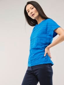 Strukturshirt Welle Königsblau