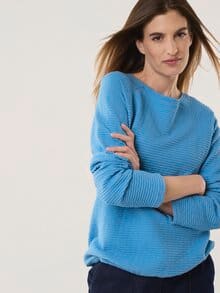 Sweatshirt mit Struktur Jeansblau