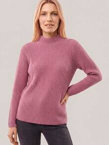 Cashmino Pullover Nahtlos Rosenholz