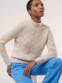 Weicher Strukturpullover Creme