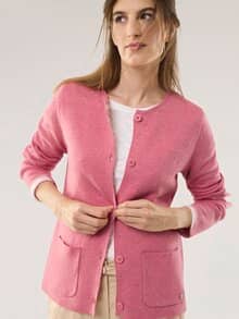 Doubleface Strickjacke Rosenholz