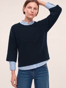 Pullover mit Kimonoärmel Nachtblau