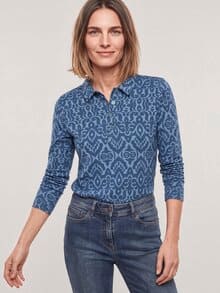 Thermo Winterpolo Druck Blau