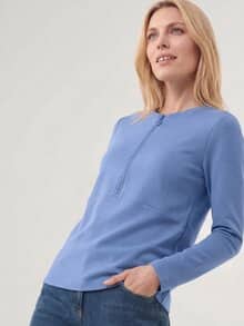 Shirt mit Reißverschluss Smokey Blue