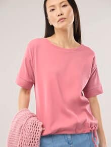 Blousonshirt in Rippenstruktur Rosenholz
