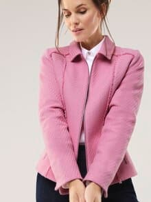 Boucleblazer mit Fransenkante Soft Pink