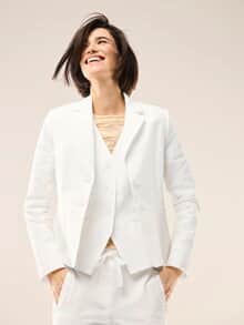 Seersucker Blazer Weiß