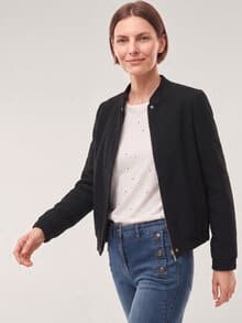 Blouson aus Boucle Schwarz