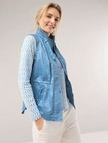 Leichtweste 5 Taschen Jeansblau