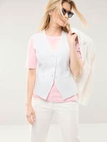 Seersucker Weste Weiß