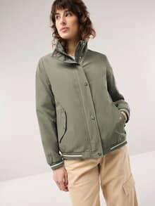 Blousonjacke Baumwollmix Khaki