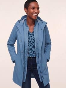 Wasserdichter Mantel mit Steppmantel innen Smokey Blue