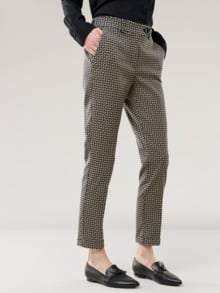 Kombi Jacquardhose Schwarz/Safaribeige