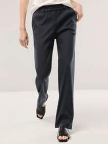 Softleinenmix-Hose Marlene Schwarz