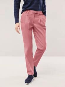 Bundfaltenhose aus Baumwollmix Rosenholz