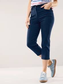 Capri aus Baumwollmix Marine