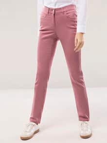 Extraglatt Baumwollhose Rosenholz