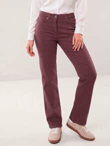 5 Pocket Jeans mit weitem Bein Merlot