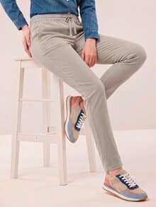 Jogpant aus weichem Cord Soft Sesam