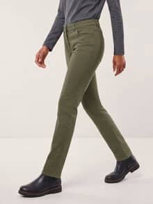 Extraglatt Baumwollhose Feminine F Oliv