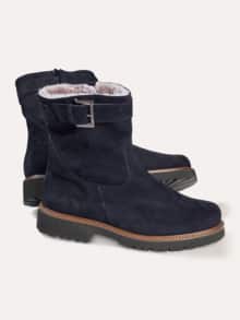 Lammfell-Stiefelette Marine